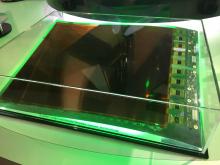 Fujifilm's new work-in-progress glassless digital radiography (DR) X-ray detector. The D-Evo III panel eliminates the use of glass to make the detector more durable in case of accidental drops. It uses a flexible plastic surface rather than glass. #RSNA #RSNA19